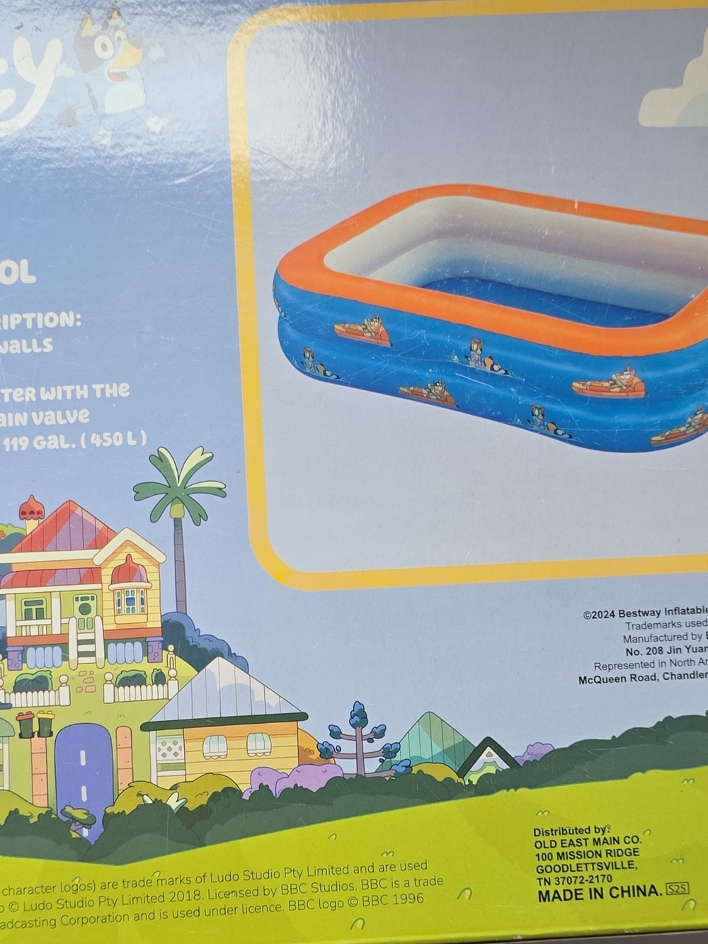 Blue and Orange Inflatable Kids Pool